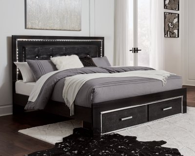 Kaydell King Panel Bed with Storage, Dresser and Mirror - Image 3