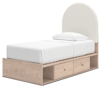 Birkmore Twin Upholstered Panel Bed with Storage - Image 3