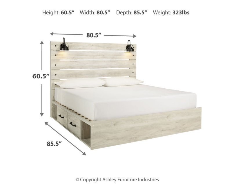 Cambeck King Panel Bed with 4 Storage Drawers - Image 5