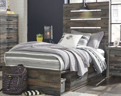 Drystan Twin Panel Bed with 4 Storage Drawers - Image 3