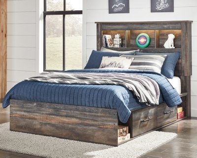 Drystan Full Bookcase Bed with 2 Storage Drawers - Image 3
