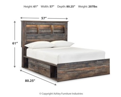 Drystan Full Bookcase Bed with 2 Storage Drawers - Image 4