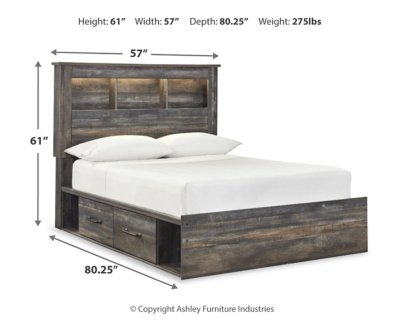 Drystan Full Bookcase Bed with 4 Storage Drawers - Image 3