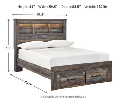 Drystan Full Bookcase Bed with 2 Storage Drawers - Image 5