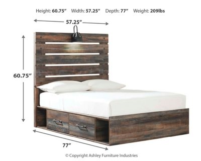 Drystan Full Panel Bed with 2 Storage Drawers - Image 4