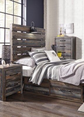 Drystan Full Panel Bed with 2 Storage Drawers - Image 6