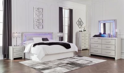 Zyniden King Upholstered Panel Headboard, Dresser and Mirror - Image 10