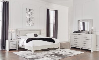 Zyniden King Upholstered Panel Bed, Dresser and Mirror - Image 9