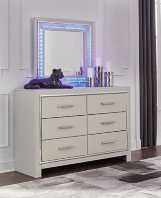 Zyniden King Upholstered Panel Bed, Dresser and Mirror - Image 10
