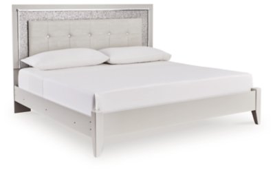 Zyniden King Upholstered Panel Bed, Dresser and Mirror - Image 5