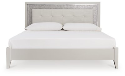 Zyniden King Upholstered Panel Bed, Dresser and Mirror - Image 4