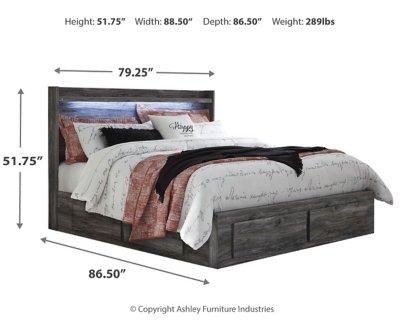 Baystorm King Panel Storage Bed with Mirrored Dresser and Nightstand - Image 9