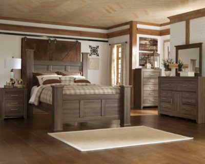 Juararo Queen Poster Bed, Dresser, Mirror, Chest and 2 Nightstands - Image 18