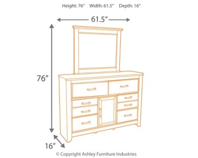 Juararo Queen Poster Bed with Mirrored Dresser and Nightstand - Image 7