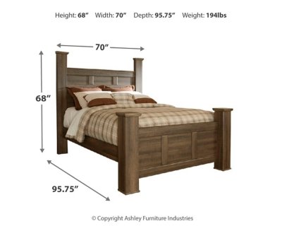 Juararo Queen Poster Bed with Mirrored Dresser and 2 Nightstands - Image 11