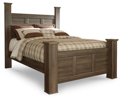 Juararo Queen Poster Bed with Mirrored Dresser and Nightstand - Image 3