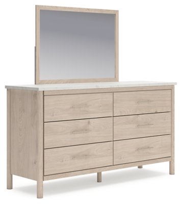 Cadmori King Upholstered Panel Bed, Dresser, Mirror and Nightstand - Image 3