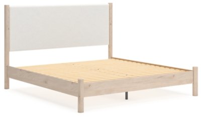 Cadmori King Upholstered Panel Bed, Dresser, Mirror and Nightstand - Image 10