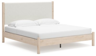 Cadmori King Upholstered Panel Bed, Dresser, Mirror and Nightstand - Image 9