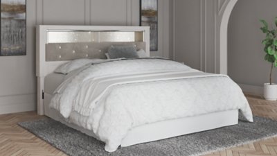 Altyra King Upholstered Panel Bookcase Headboard - Image 3