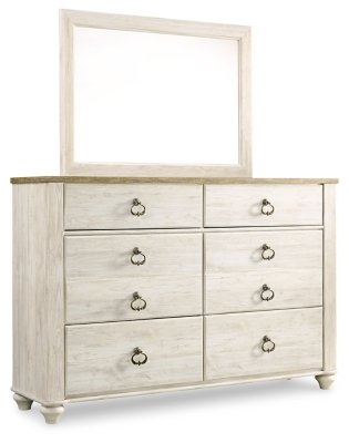 Willowton Queen Sleigh Bed with Mirrored Dresser and Nightstand - Image 4