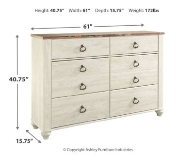 Willowton King Sleigh Bed, Dresser and Nightstand - Image 7