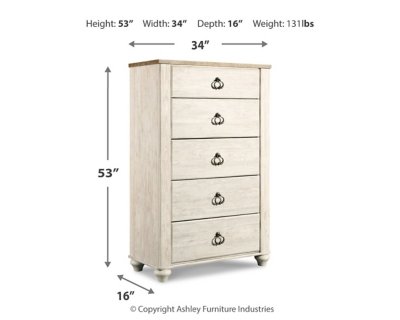 Willowton Queen Panel Bed, Dresser, Mirror, Chest and 2 Nightstands - Image 10