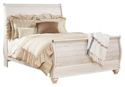 Willowton Queen Sleigh Bed, Dresser, Mirror, Chest and 2 Nightstands - Image 7