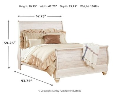 Willowton Queen Sleigh Bed, Dresser and Mirror - Image 5