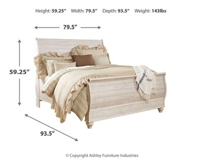Willowton King Sleigh Bed, Dresser, Mirror and 2 Nightstands - Image 6