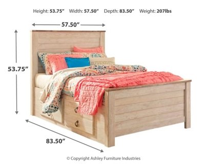 Willowton Full Panel Bed with Storage, Dresser and Mirror - Image 5