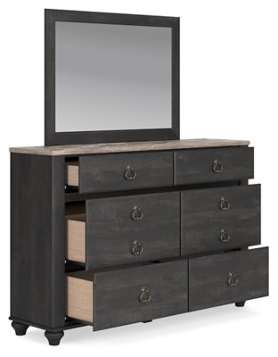 Nanforth Queen Panel Headboard, Dresser and Mirror - Image 3
