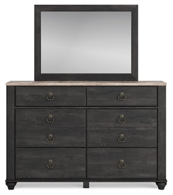 Nanforth Queen Panel Headboard, Dresser and Mirror - Image 4
