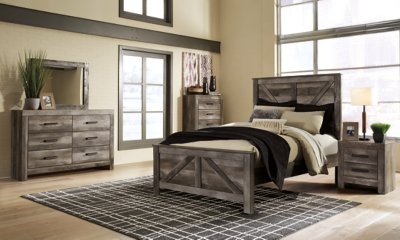 Wynnlow Queen Crossbuck Panel Bed, Dresser, Mirror, and Nightstand - Image 11