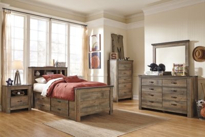 Trinell Twin Bookcase Bed with 2 Storage Drawers - Image 4