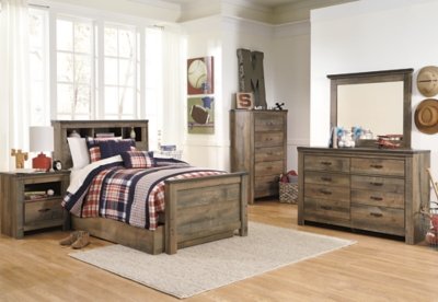 Trinell Twin Bookcase Bed with 1 Large Storage Drawer - Image 4
