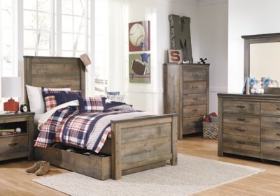 Trinell Twin Panel Bed with 1 Large Storage Drawer - Image 8