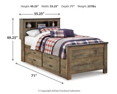 Trinell Twin Panel Bed with Storage and Nightstand - Image 4