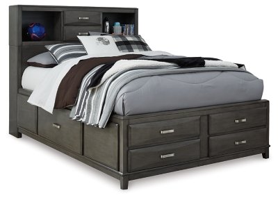 Caitbrook Full Storage Bed with Mirrored Dresser - Image 3