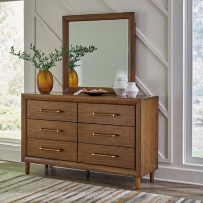 Lyncott Queen Upholstered Bed, Dresser, Mirror and Nightstand - Image 11