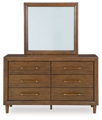 Lyncott California King Upholstered Bed, Dresser and Mirror - Image 4