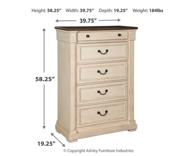 Bolanburg California King Panel Bed, Dresser, Mirror, Chest and 2 Nightstands - Image 9