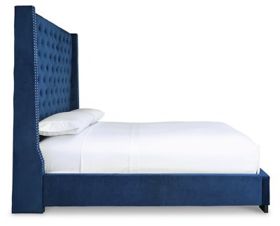 Coralayne Queen Upholstered Bed with Mirrored Dresser and Nightstand - Image 6