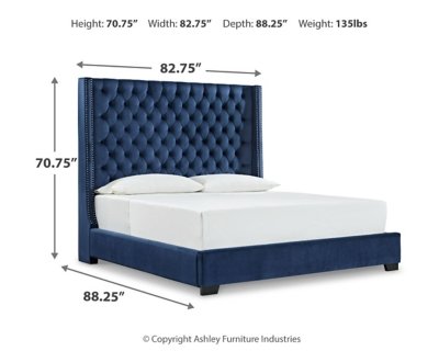Coralayne King Upholstered Bed and 2 Nightstands - Image 7