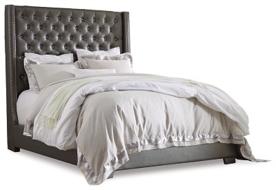 Coralayne King Upholstered Bed with Mirrored Dresser and Nightstand - Image 3