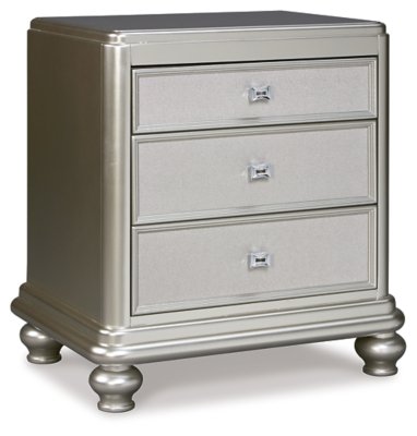 Coralayne Queen Upholstered Bed with Mirrored Dresser and Nightstand - Image 8