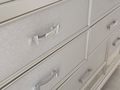 Coralayne Queen Upholstered Panel Bed, Dresser and Nightstand - Image 12