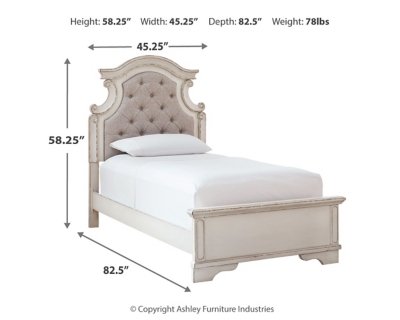 Realyn Twin Upholstered Panel Bed and Nightstand - Image 7