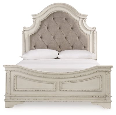 Realyn Queen Upholstered Panel Bed, Dresser, Mirror, Chest and 2 Nightstands - Image 4