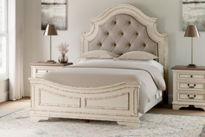 Realyn Queen Upholstered Panel Bed, Dresser, Mirror, Chest and Nightstand - Image 25